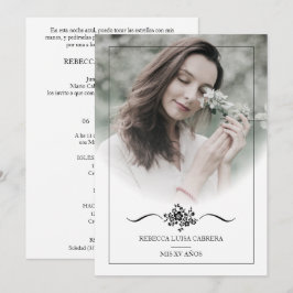 Quinceañera Photo Classic Chic Typography Script Inbjudningar