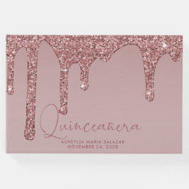 Quinceanera Photo för lyxur Ro Guld Glitter Gästböcker