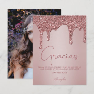 Quinceanera Photo Gracias ro Guld driver Quinceane Tack Kort