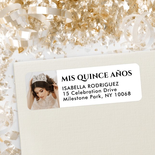 Quinceañera Photo Mis Quince Años Returadress Returadress Etikett (Skapare uppladdad)