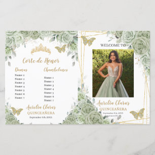 Quinceanera Photo Program för Grönt av budgetsaldo