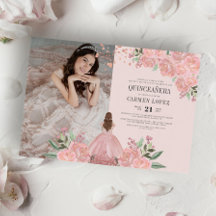 Quinceañera Ping Guld Blommigt Princess Photo
