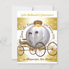 Quinceanera Princess Carriage Save Date Magnetisk Inbjudningskort