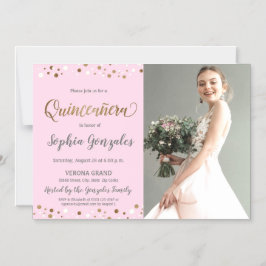Quinceanera Princess Confetti Photo 15:e födelseda Magnetisk Inbjudningskort