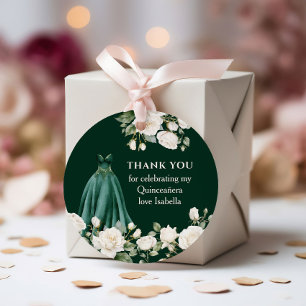 Quinceanera Princess Dress Emerald Grönt Blommigt Gåvor Etiketter