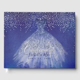 Quinceanera Princess Glitter Gown, Blue Gästböcker