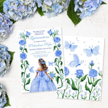 Quinceanera Princess Ro Butterfly Baby blue