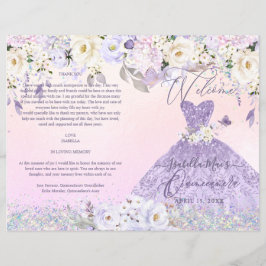 Quinceanera-program H2 Dammlila lila klänning