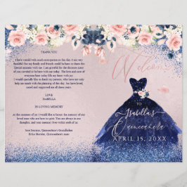 Quinceanera-programmet  Blommigt Glitter Gown