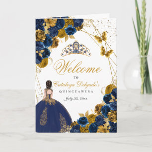Quinceanera-programmet för flottan Blue & Guld But Inbjudan