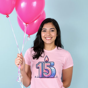 Quinceañera Quince 15:e födelsedagsljus T Shirt