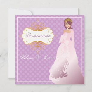 Quinceañera/Quince años princess/Diy bakgrund Inbjudningar