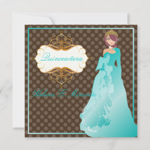 Quinceañera/Quince años princess/polka dots Inbjudningar