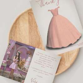 Quinceañera quince-klänningsfototack för ditt kort