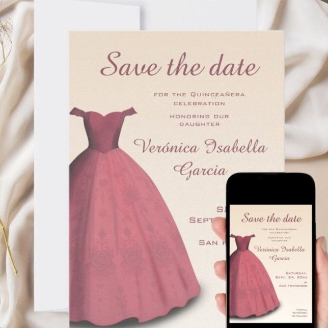 Quinceañera red dress 15 Spara datumkortet Spara Datumet (Skapare uppladdad)