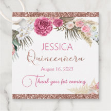 Quinceanera Ro Guld Glitter Blommigt Gift Märkre