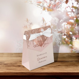 Quinceanera ro guld glitter droppar tack presentaskar