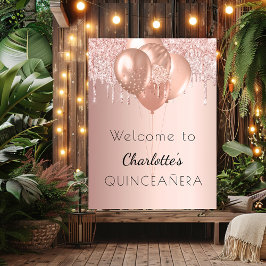 Quinceanera ro guld  glitter poster
