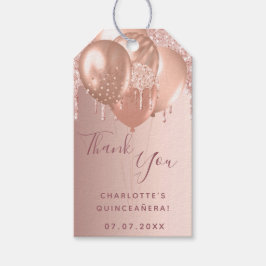 Quinceanera ro guld  glitter tack presentetikett