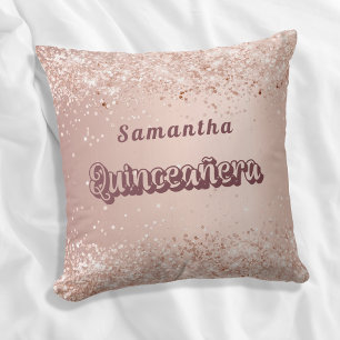 Quinceanera ro guld namn kudde