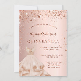 Quinceanera ro guld rosa-miniatyrklänningar för inbjudningar
