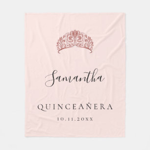 Quinceanera ro guld tiara krona namn fleecefilt