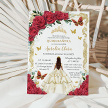 Quinceañera Röd ros Blommigt Ivory Dress Princess