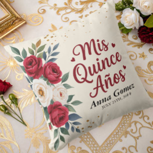 Quinceanera Röd ros Personlig Mis Quince Anos Kudde