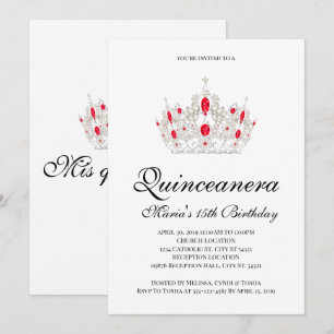 Quinceanera, röda inbjudningar