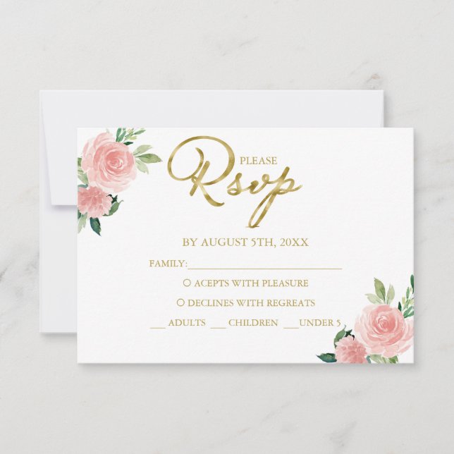 Quinceanera Rodnad Blommig Svarskort (Framsida)