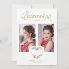 Quinceañera Romantic Pink & Red Shades Heart