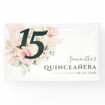 Quinceanera Rosa Blommigt 15:e födelsedagsskript
