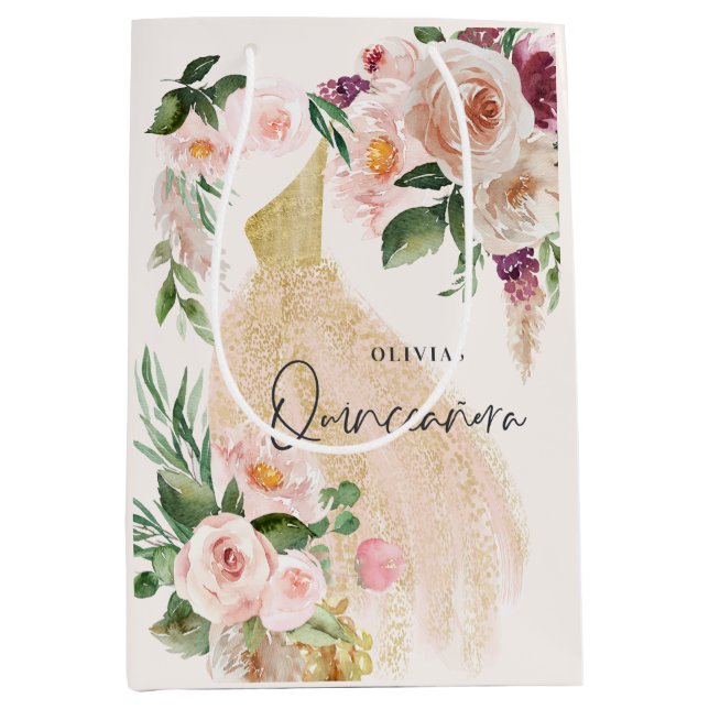 Quinceañera Rosa blommigt gily-kalender (Framsidan)