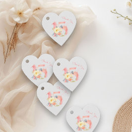 Quinceanera  Rosa Blommigt nummer 15 Tack Gåvor Etiketter