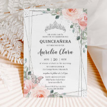 Quinceañera  Rosa Blommigt Ro Butterfly Krona