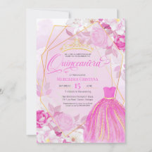 Quinceañera Rosa och Guld elegant finare Tiara