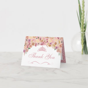 Quinceanera ( Rosa Peach-Blommigten) Tack för ditt Inbjudan