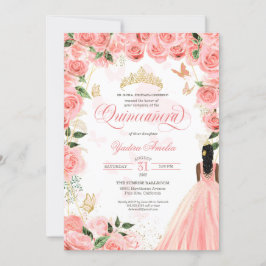 Quinceanera Rosa  Ro Elegant Butterfly Inv. Inbjudningar