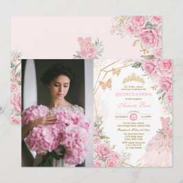 Quinceañera Rosa  Ro Princess Mis Quince Inbjudningar