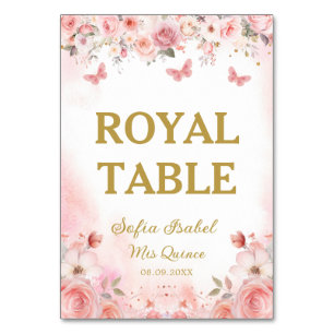 Quinceañera  Rosa ros Blommigt Butterfly Bordsnummer