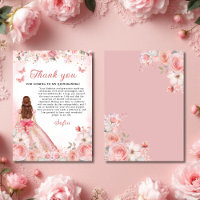 Quinceañera Rosa ros Blommigt Tack