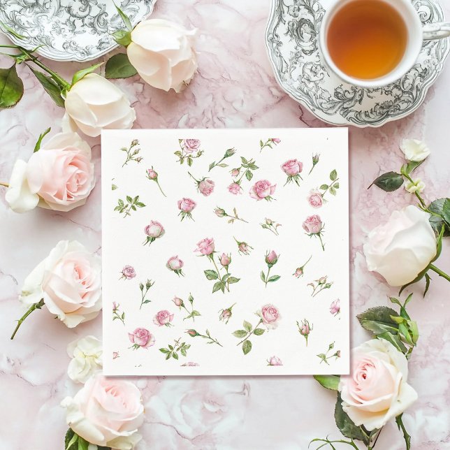 Quinceanera  Rosa ros-födelsedagen Pappersservett (Skapare uppladdad)