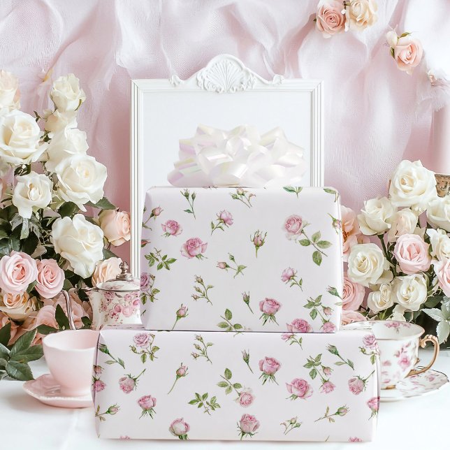 Quinceanera  Rosa ros-födelsedagen Presentpapper (Skapare uppladdad)