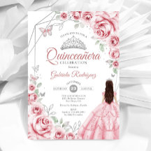 Quinceanera Rosa Silverklänning Blommig