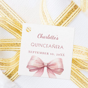 Quinceanera rosabruten DIY-båge Gåvor Etiketter