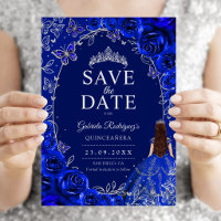Quinceanera Royal Blå Silver