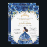 Quinceañera Royal Blue Blommigt Tiara 15:e födelse Inbjudningar<br><div class="desc">Anpassa denna vackra quinceañera-inbjudan med egen ordalydelse enkelt och snabbt,  tryck bara på anpassningsknappen för att ytterligare ordna om och formatera stil och placera texten. Matchande artiklar tillgängliga i arkivet! c) Lycklig Cat Studio</div>