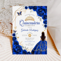 Quinceanera Royal Blue Guld Dress