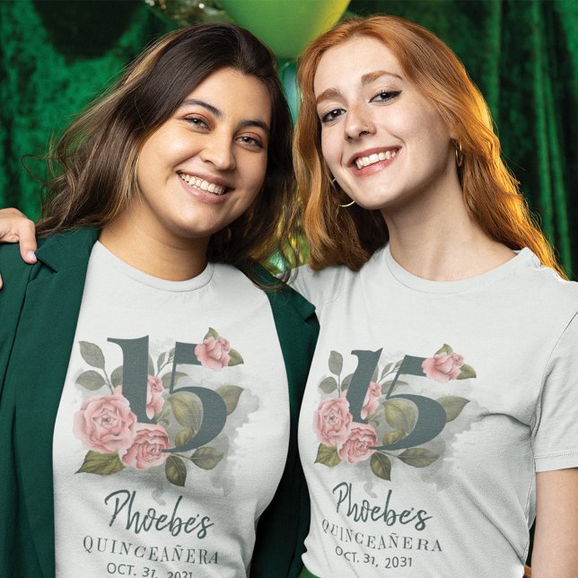 Quinceanera Rustic Blommigt 15:e födelsedagen T Shirt (Skapare uppladdad)