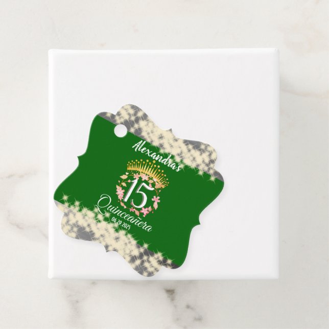 Quinceanera Sage Grönt Elegant Princess Gåvor Etiketter (På plats)